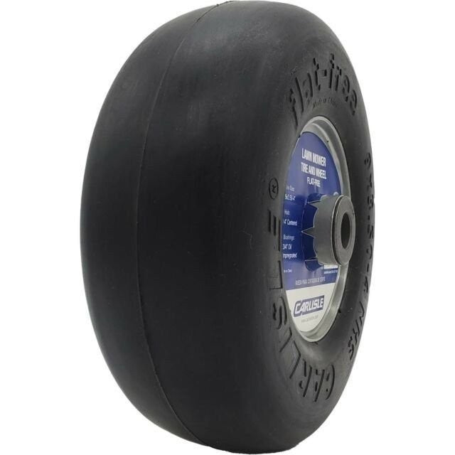 DURAFORCE Carlisle 483831 9x3.50-4 Flat Free Smooth SP Lawn Mower Tire on Rim