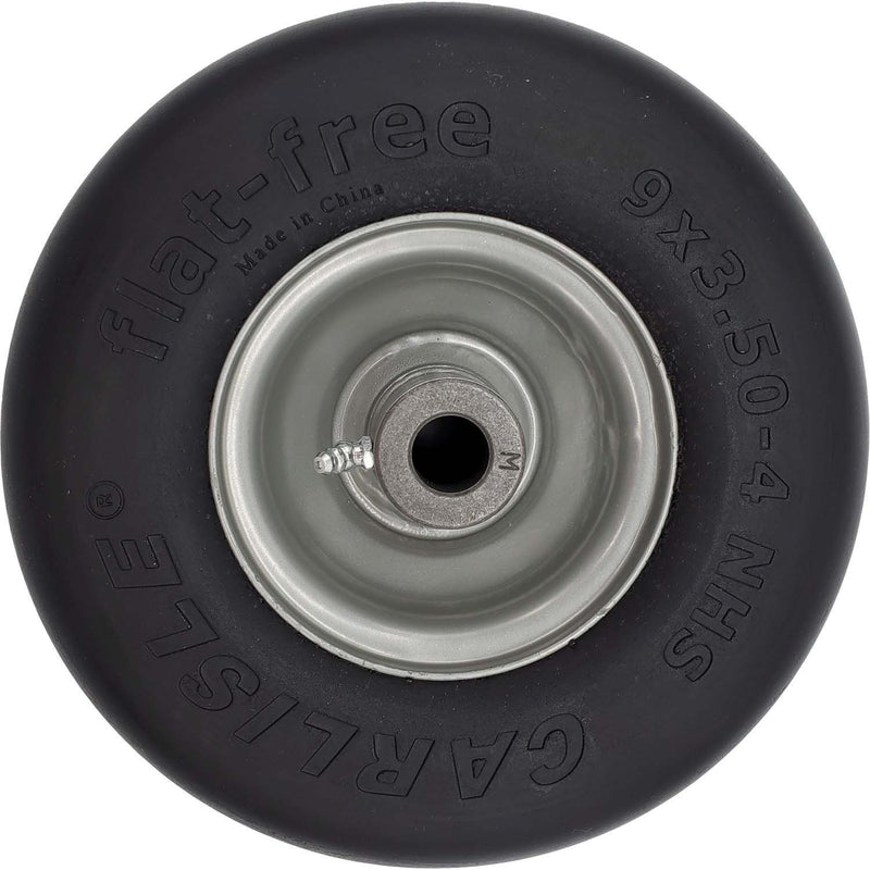 DURAFORCE Carlisle 483831 9x3.50-4 Flat Free Smooth SP Lawn Mower Tire on Rim