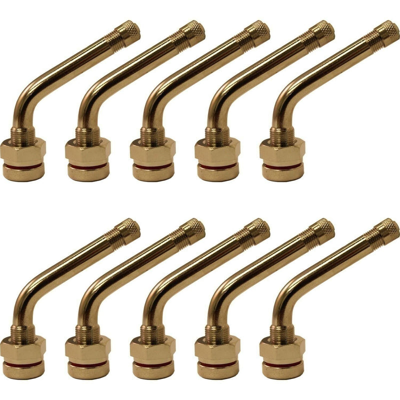 DURAFORCE TR544D Aluminum Truck Wheel Valve Stem 60° Bend 0.98"x1.94" Pack of 10
