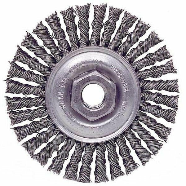 DURAFORCE Weiler 13131 4" Bead Twist Wire Wheel .020 Wire 5/8"-11 Arbor Nut