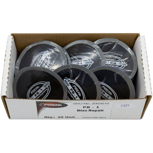 DURAFORCE Prema PB-1 2-1/4" Round Bias Tire Patch 1 Ply Box of 25