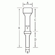 DURAFORCE Grey Pneumatic CH117 1" Hammer 4" Long .401 Shank Durable Air Tool