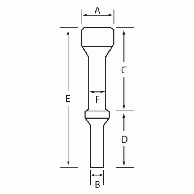 DURAFORCE Grey Pneumatic CH117 1" Hammer 4" Long .401 Shank Durable Air Tool