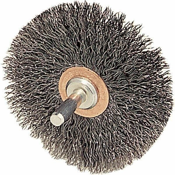 DURAFORCE Weiler 17618 3" x 1/2" Stainless Steel Wire Brush .014 Conflex 1/4" Stem