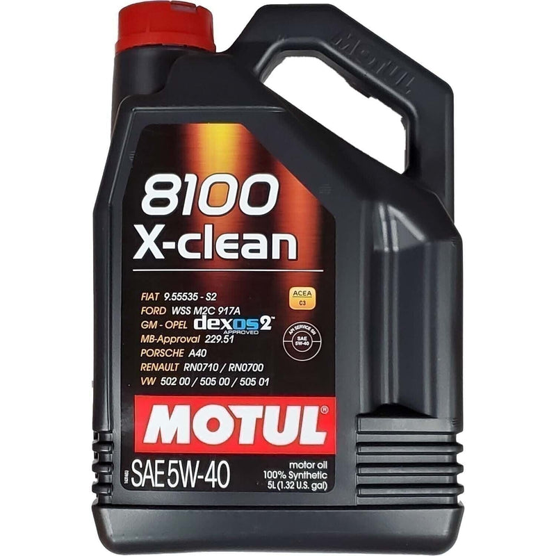 DURAFORCE Motul 8100 X-Clean 5W40 Synthetic Motor Oil 5L - High Performance Engine Oil