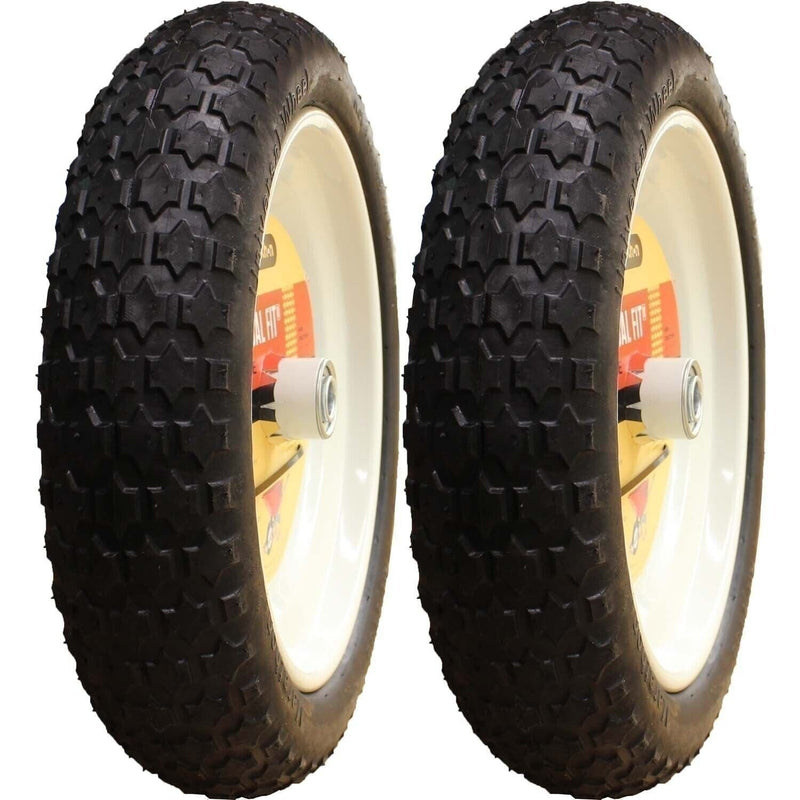DURAFORCE Marathon 00265 Flat Free Wheelbarrow Tire 4.80/4.00-8 Pack of 2