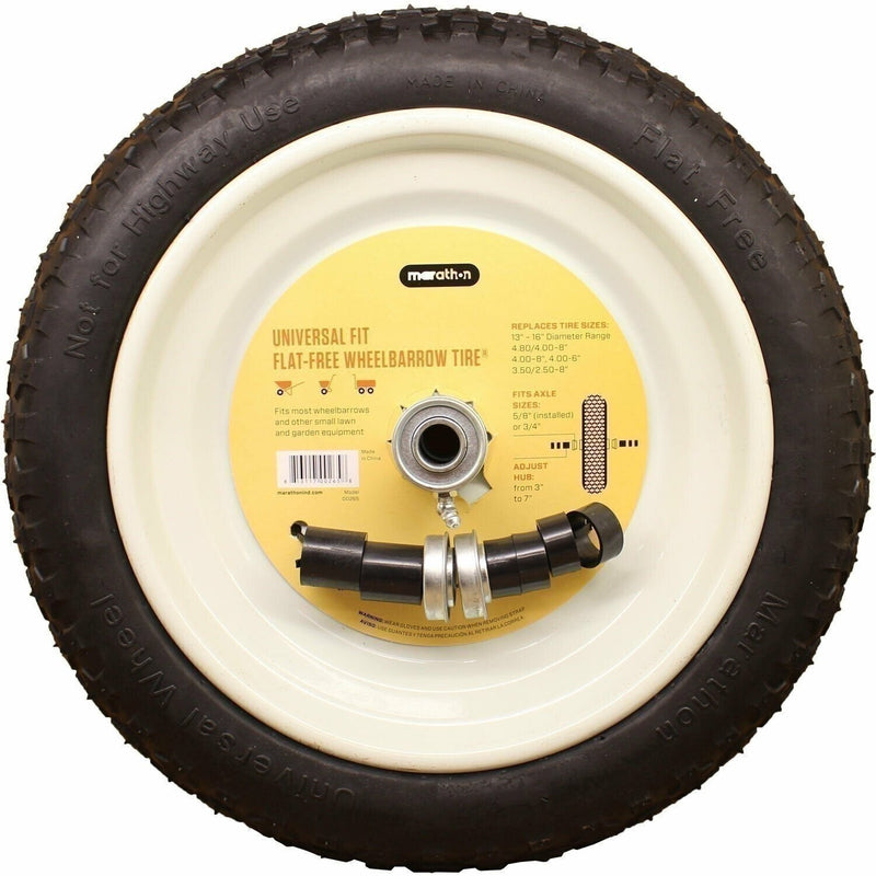DURAFORCE Marathon 00265 Flat Free Wheelbarrow Tire 4.80/4.00-8 Pack of 2