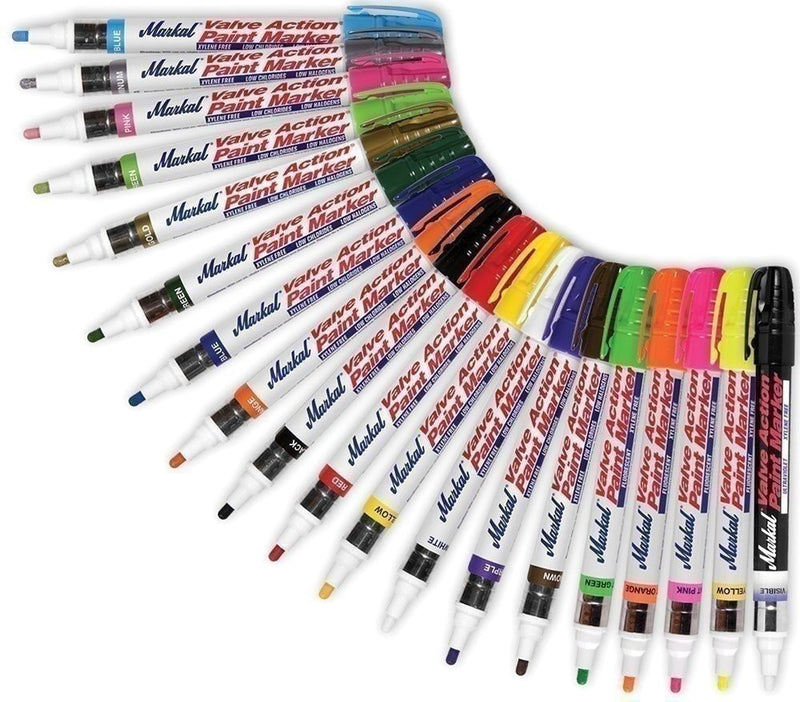 DURAFORCE Markal Valve Action White Liquid Paint Markers 1/8" Bullet Tip Pack of 12
