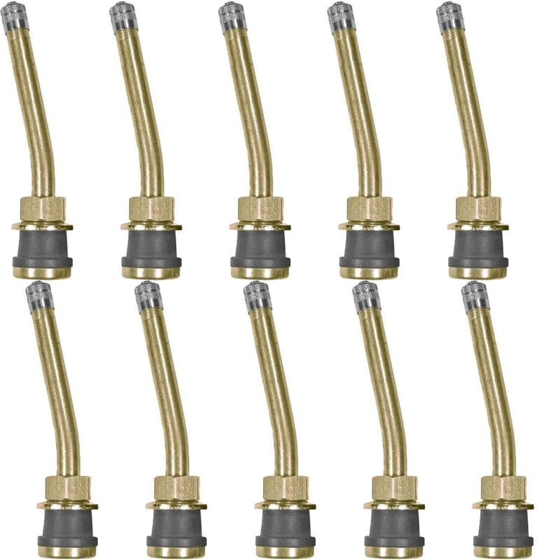 DURAFORCE TR571-13 Brass Truck Wheel Valve Stem 3-3/8" 13° Bend Clamp-in Pack of 10