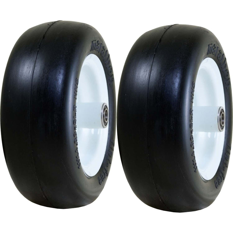 DURAFORCE Marathon 01410P 11x4.00-5 Flat Free Lawn & Garden Tire on Rim Pack of 2