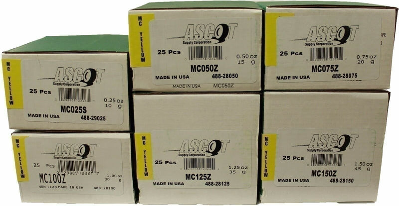 DURAFORCE MC Style Coated Zinc Wheel Weight Bundle 0.25-2.50oz Perfect Equipment