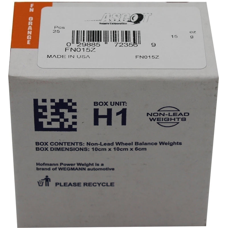 DURAFORCE Perfect Equipment FN015Z Zinc Wheel Weights 15gm 0.50oz Box of 25