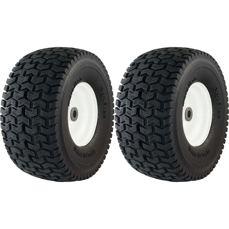 DURAFORCE Marathon 30426 Flat Free Lawn & Garden Tire on Rim 15x6.50-6 Pack of 2