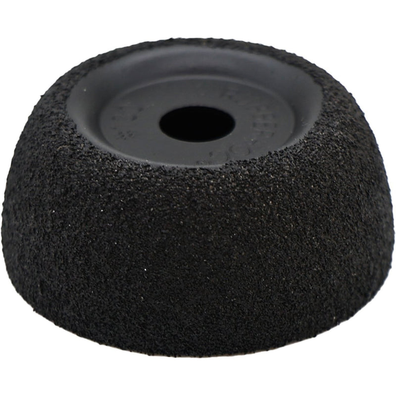 DURAFORCE Rubberhog 2" x 3/4" Flared Buffing Wheel 60 Grit 3/8" Arbor Hole Economy