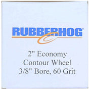 DURAFORCE Rubberhog 2" x 3/4" Flared Buffing Wheel 60 Grit 3/8" Arbor Hole Economy