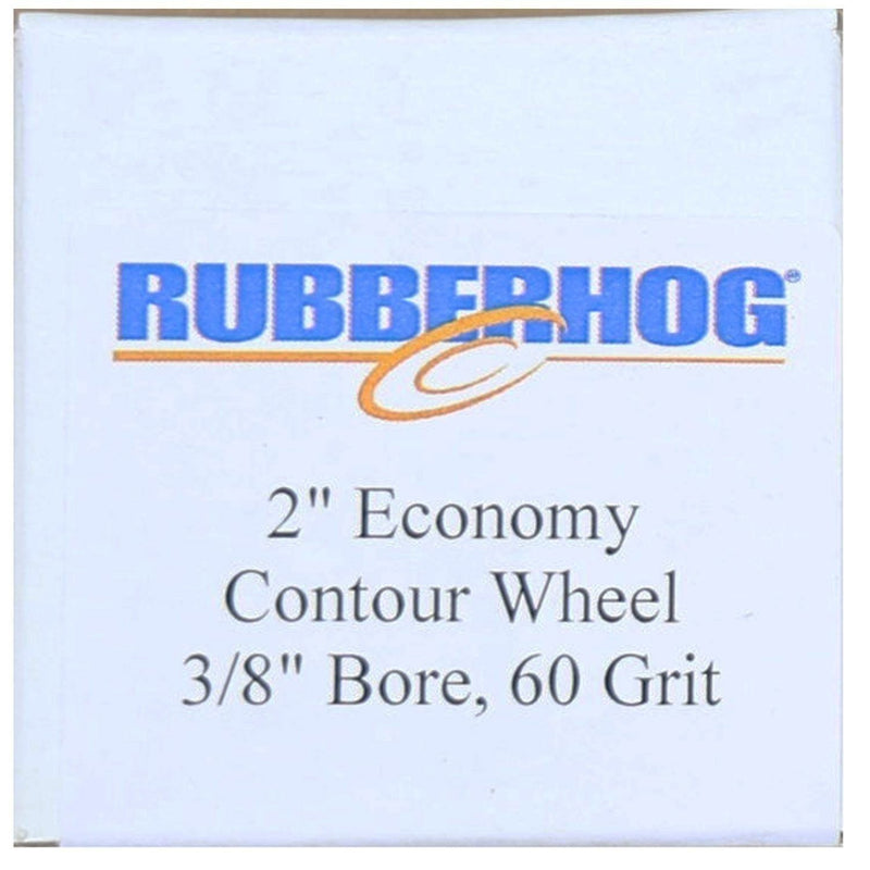 DURAFORCE Rubberhog 2" x 3/4" Flared Buffing Wheel 60 Grit 3/8" Arbor Hole Economy