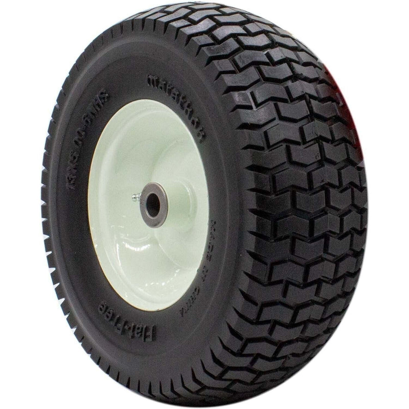 DURAFORCE Marathon 30326 Flat Free Lawn Mower Tire 13x5.00-6 on Rim with Bushing