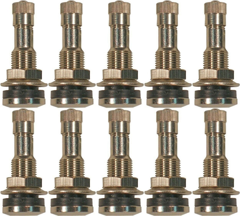 DURAFORCE Dill VS-902CR Nickel Plated Brass Bolt-In Valve Stem 1-1/4" Pack of 10