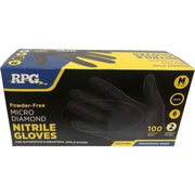 DURAFORCE RPG Micro Diamond Black Nitrile Gloves Medium 6 Mil Powder Free 100 Count