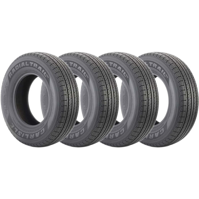 DURAFORCE Carlisle Radial Trail HD 8ply Trailer Tires ST205/75R15 Pack of 4