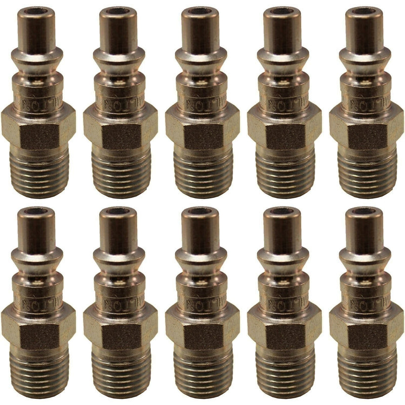 DURAFORCE Milton 777 1/4" MNPT A-Style Plug, Pack of 10 - Durable Air Fittings