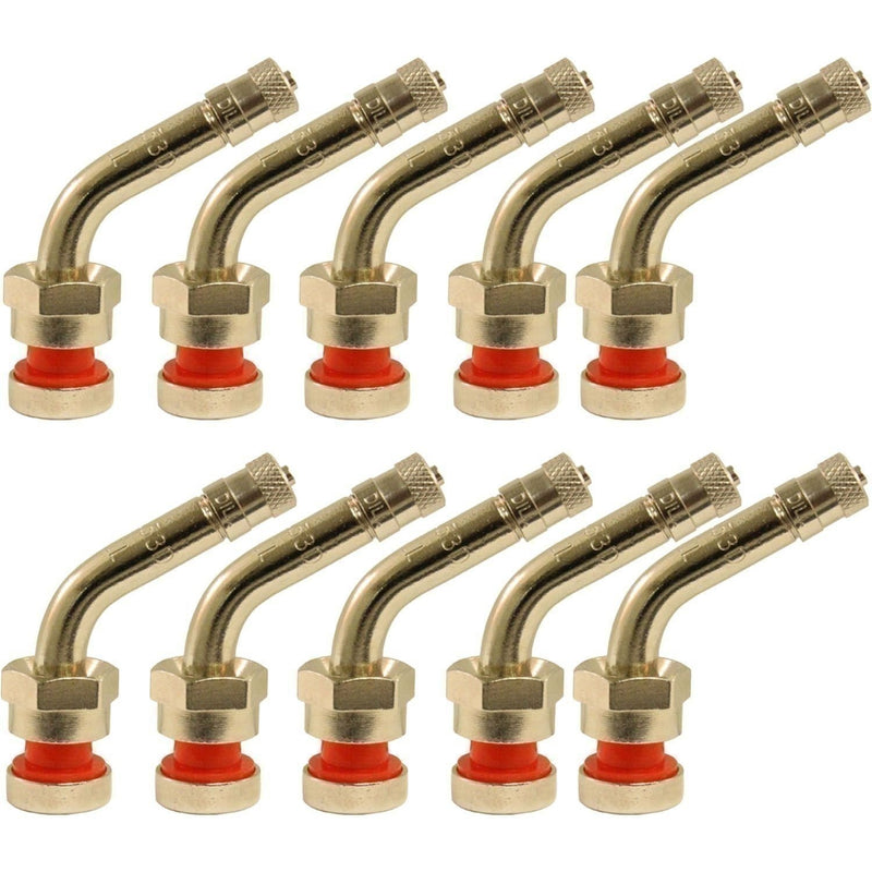DURAFORCE TR553D Aluminum Truck Wheel Valve Stem 0.98"x1.38" 60° Bend Pack of 10