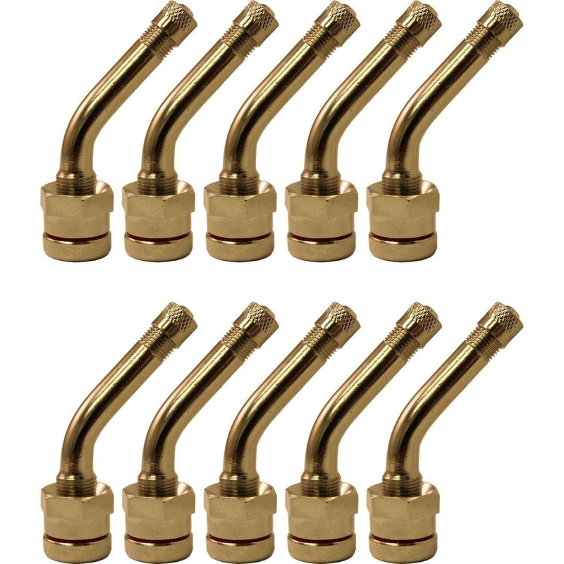 DURAFORCE TR543C 0.93"x1.43" 45° Bend Aluminum Truck Wheel Valve Stem Pack of 10