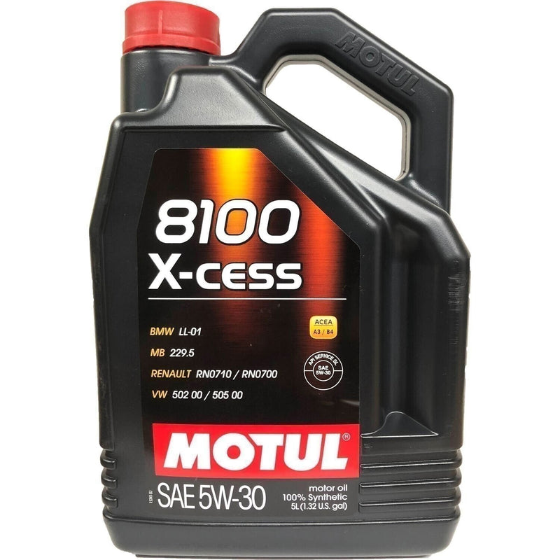 DURAFORCE Motul 8100 X-cess 5W30 Synthetic Motor Oil 5L High Performance Engine Oil