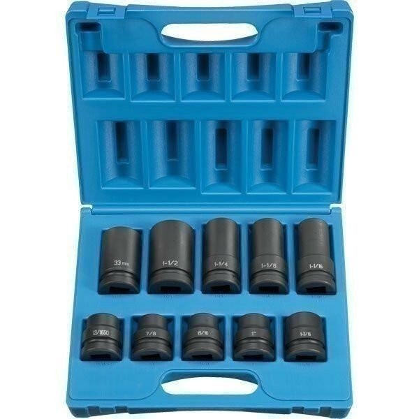 DURAFORCE Grey Pneumatic 9152 10-Piece 1" Drive Standard & Deep Impact Socket Set