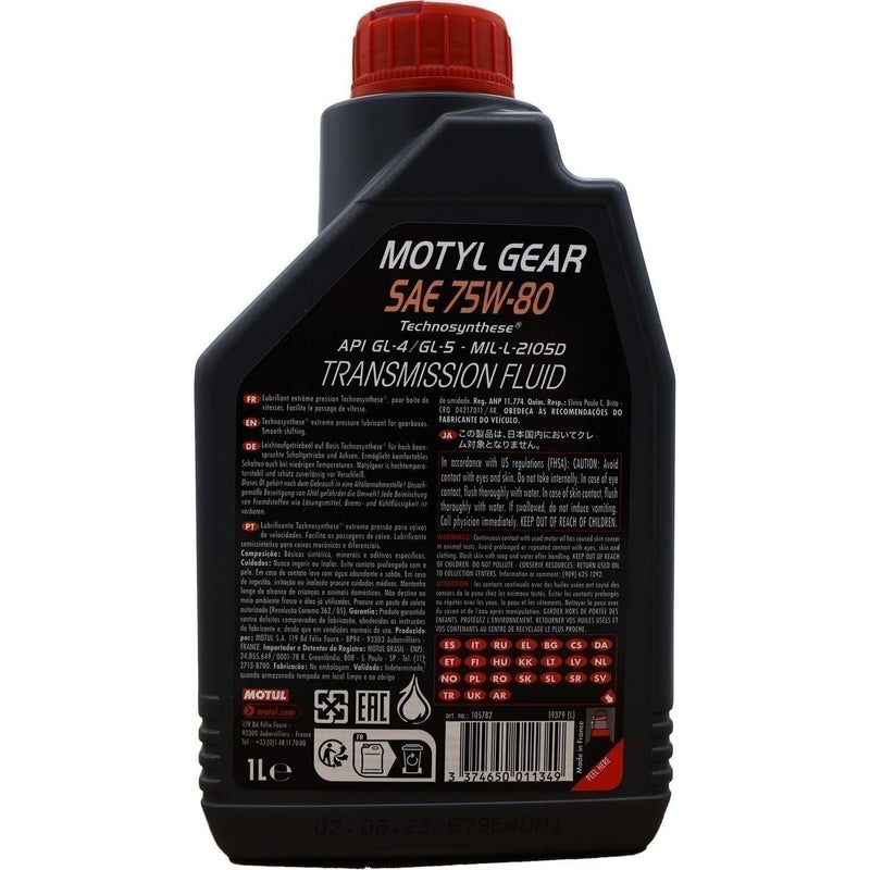 DURAFORCE Motul Motylgear 75W80 Transmission Fluid 1L - High Performance Gear Oil