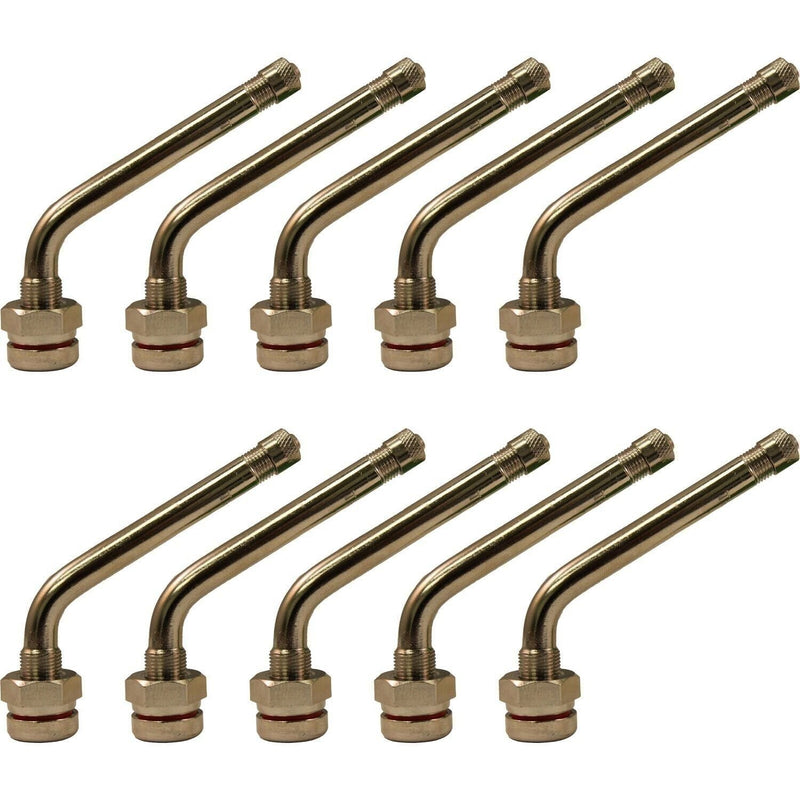 DURAFORCE TR545D 60° Bend Truck Valve Stem .98"x2.6" for Aluminum Wheels Pack of 10