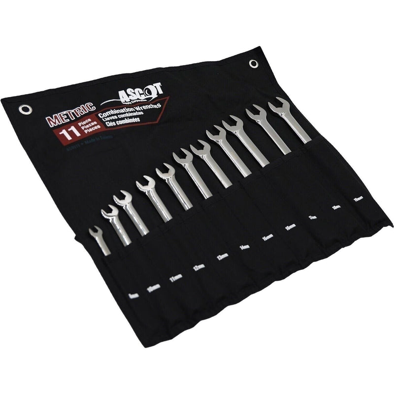 DURAFORCE Ascot 15-Piece Metric Combination Wrench Set - Long Handle Tools