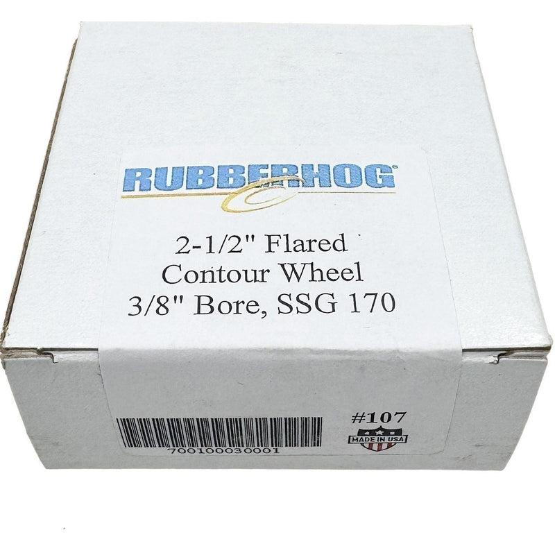 DURAFORCE Rubberhog 2.5" x 1" Flared Buffing Wheel 170 SSG 3/8" Arbor Hole
