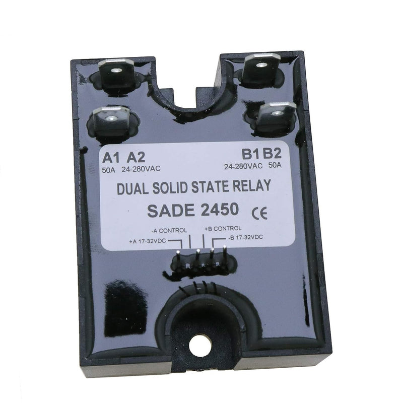 DURAFORCE Dual SSR Solid State Relay 17-32VDC Input 24-280VAC 40A for Crydom D2440DE