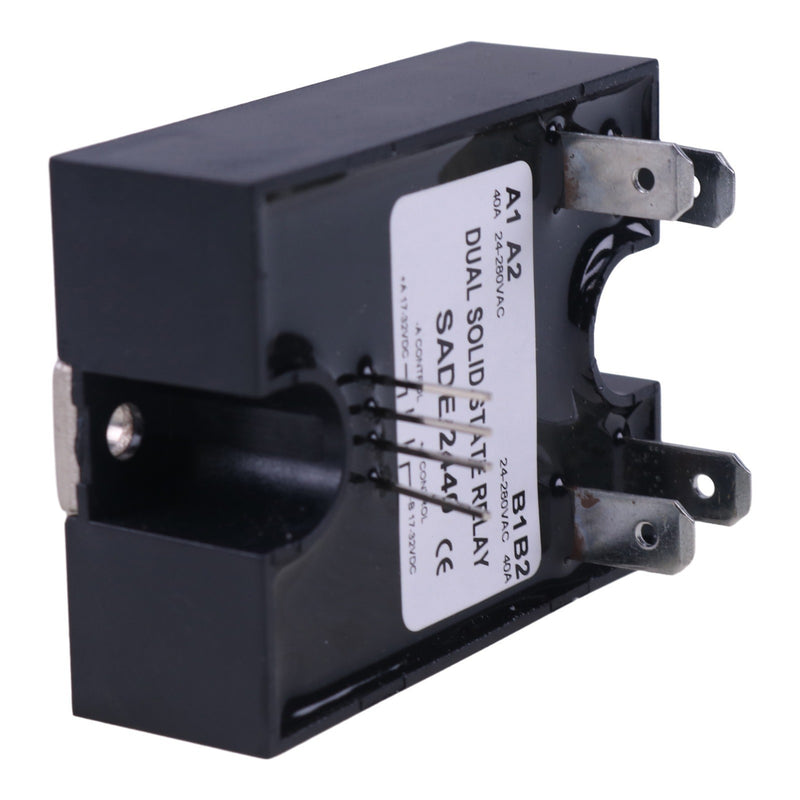 DURAFORCE Dual SSR Solid State Relay 17-32VDC Input 24-280VAC 40A for Crydom D2440DE