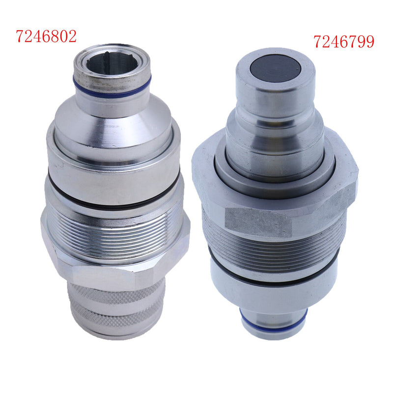 DURAFORCE Flat Face Quick Coupler 7246802 7246799 for Bobcat Loaders Excavators