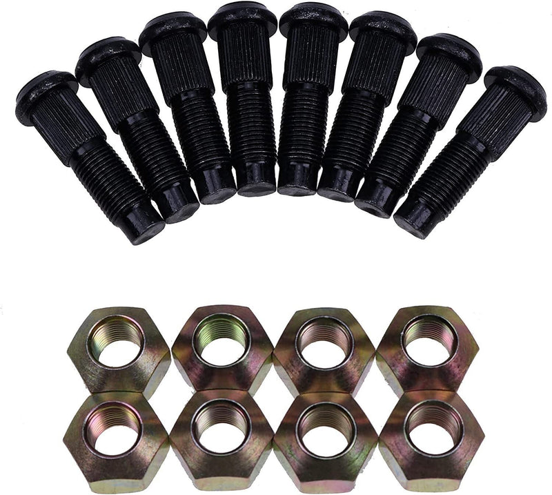 DURAFORCE 8PCS Wheel Studs & Nuts Kit for Bobcat 533 611 722 S175 S205 S510 S630 S770