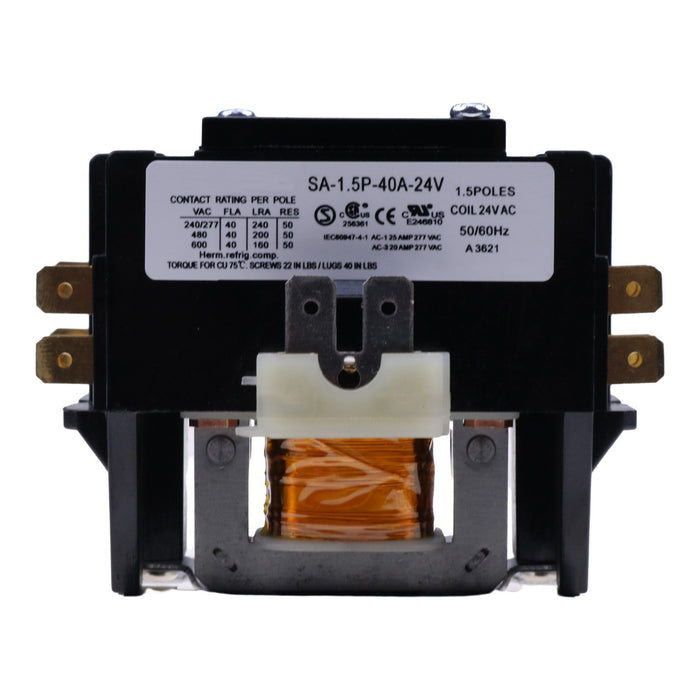 DURAFORCE Coil Definite Purpose Contactor SA-1.5P 40A 24V 1.5 Pole Air Conditioner