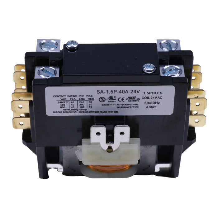 DURAFORCE Coil Definite Purpose Contactor SA-1.5P 40A 24V 1.5 Pole Air Conditioner