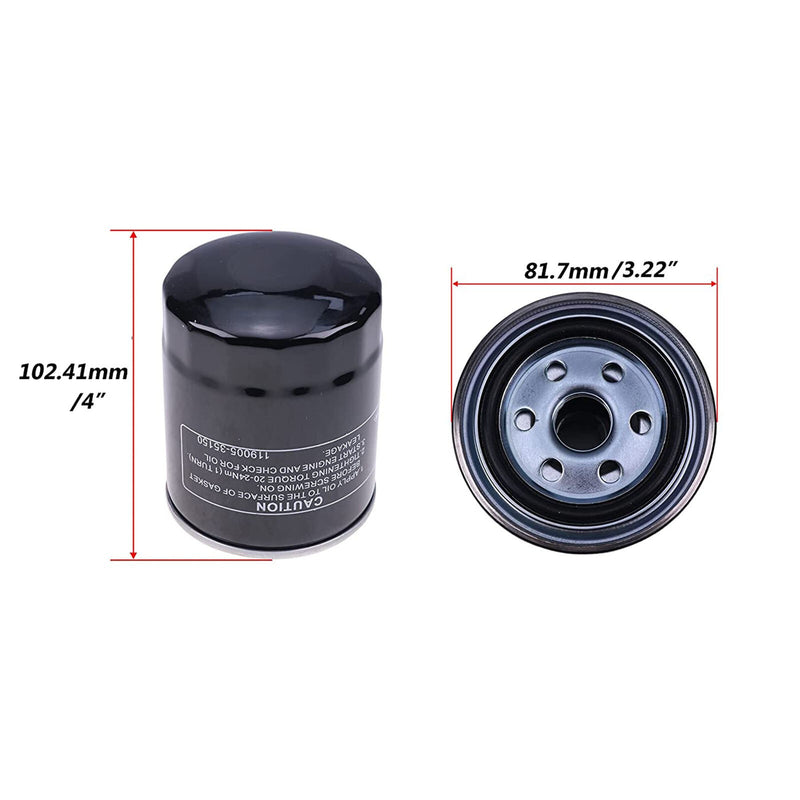 DURAFORCE Kubota Oil Filter 70000-74034 HH150-32094 for ZD1211 ZD25 ZD28 ZD326 ZD331 ZG327