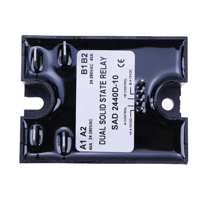 DURAFORCE Dual SSR Solid State Relay D2440D-10 4-15VDC Input 280VAC 40A High Power