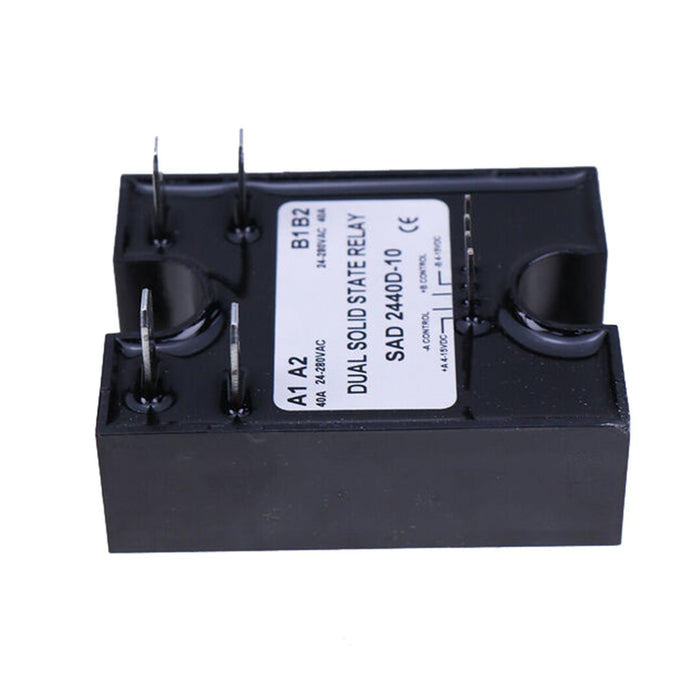 DURAFORCE Dual SSR Solid State Relay D2440D-10 4-15VDC Input 280VAC 40A High Power