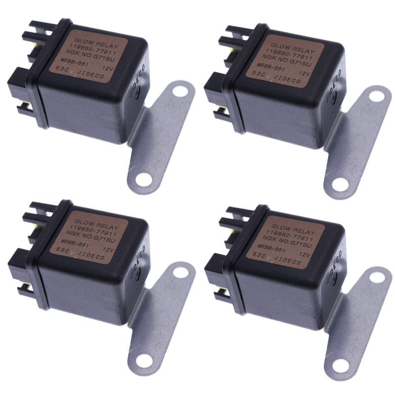 DURAFORCE 4X Glow Plug Relay 119650-77910 for Yanmar NGK G71Su, John Deere, Cub Cadet
