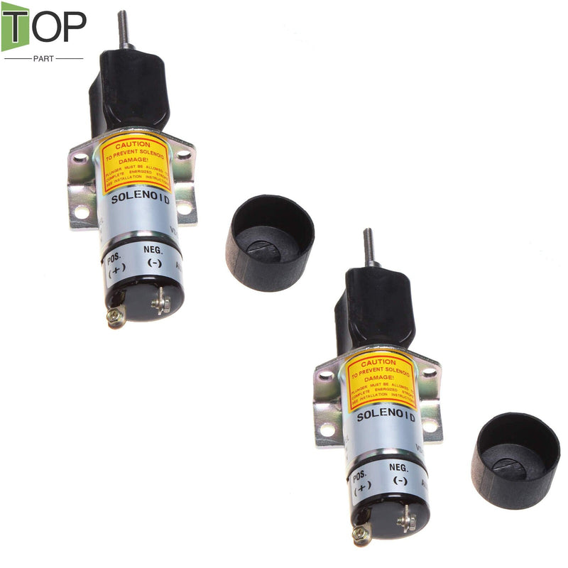 DURAFORCE 2X 12V Stop Solenoid 2 Terminals 1504-12C2U1B1S1 for Kubota DF-750