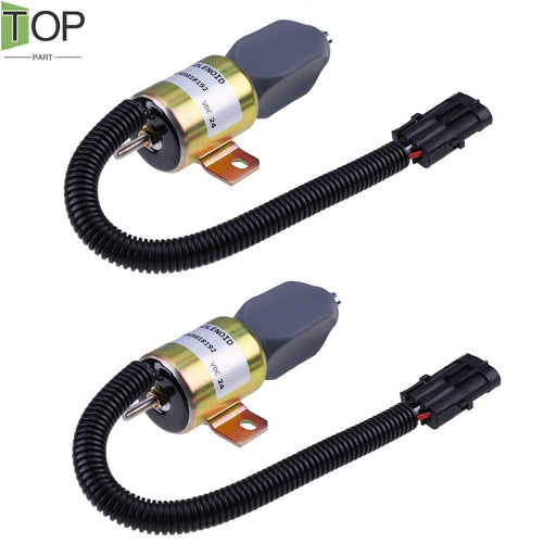 DURAFORCE 2X 24V Fuel Stop Solenoid Valve 332/J5060 716/30091 for JCB JZ140 JS330XD