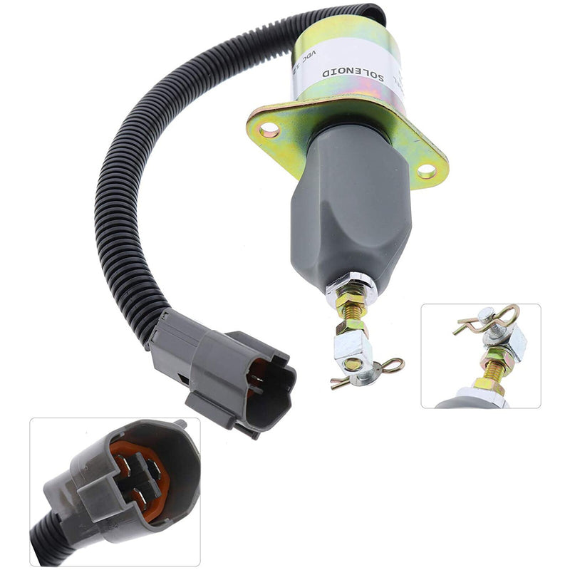 DURAFORCE Fuel Solenoid 129953-77803 77802 for Hyundai R60-5 R80-7 4TNE98 Excavator