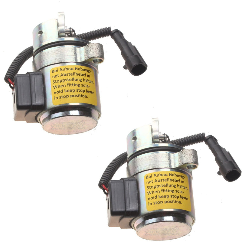 DURAFORCE 2X 12V Fuel Shut Off Solenoid 04272956 Fits Bobcat 6686715 Deutz Replacement