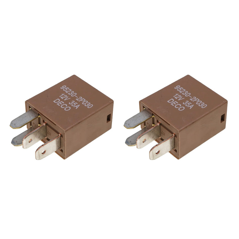 DURAFORCE Aftermarket DECO 95230-2P030 12V 4-Pin 35A Automotive Relay 2 Pack
