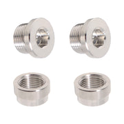 DURAFORCE 2 Pack Stainless Steel O2 Oxygen Sensor Bung & Hex Plug Kit M18 x 1.5