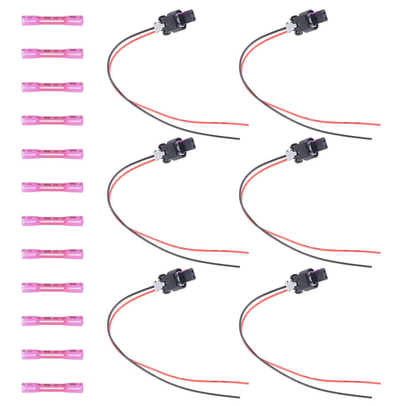 DURAFORCE 6x Fuel Injector Connectors for Chrysler Dodge Jeep Ram VW Subaru S2860